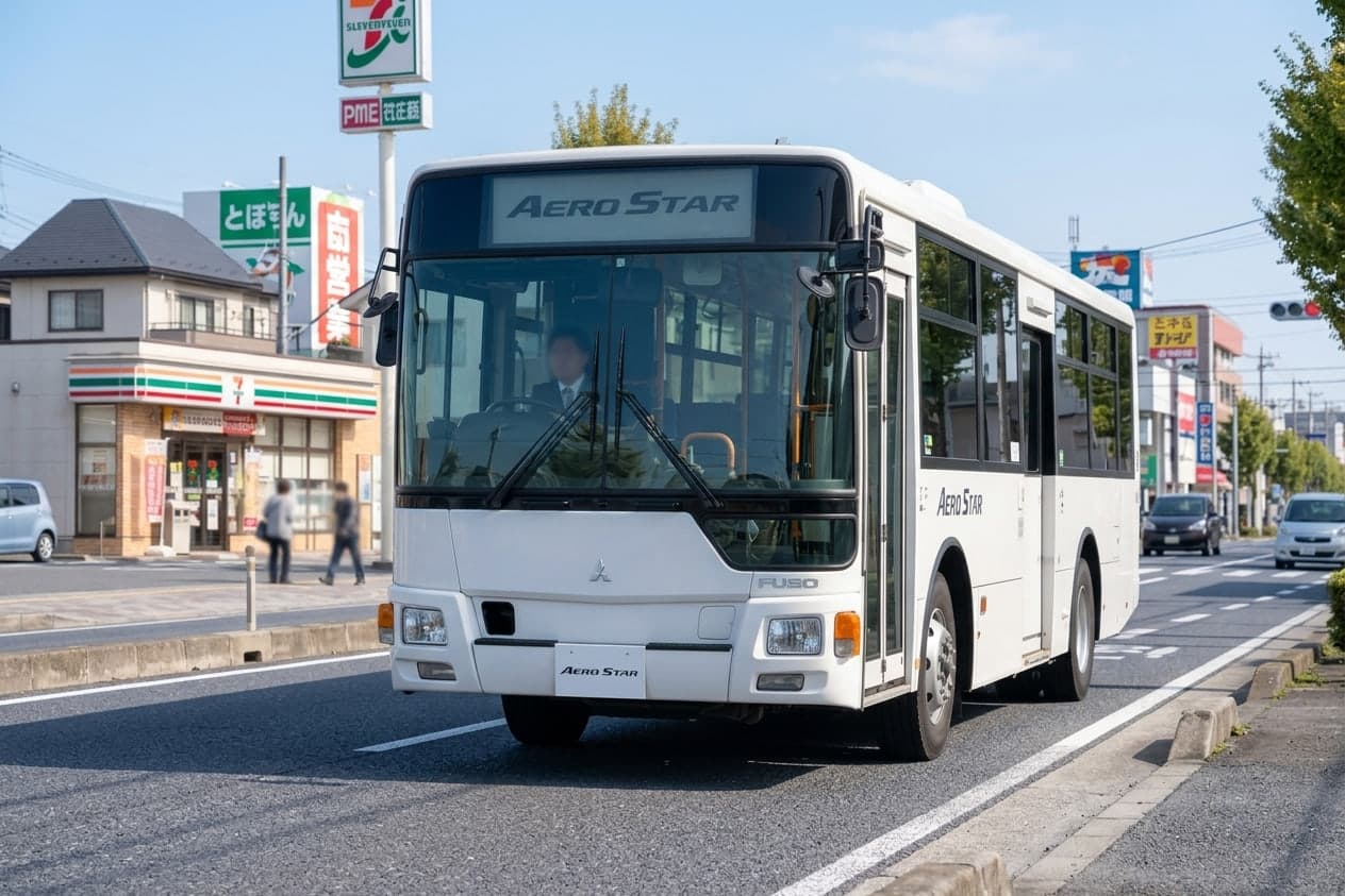 路線を走行する大型バス